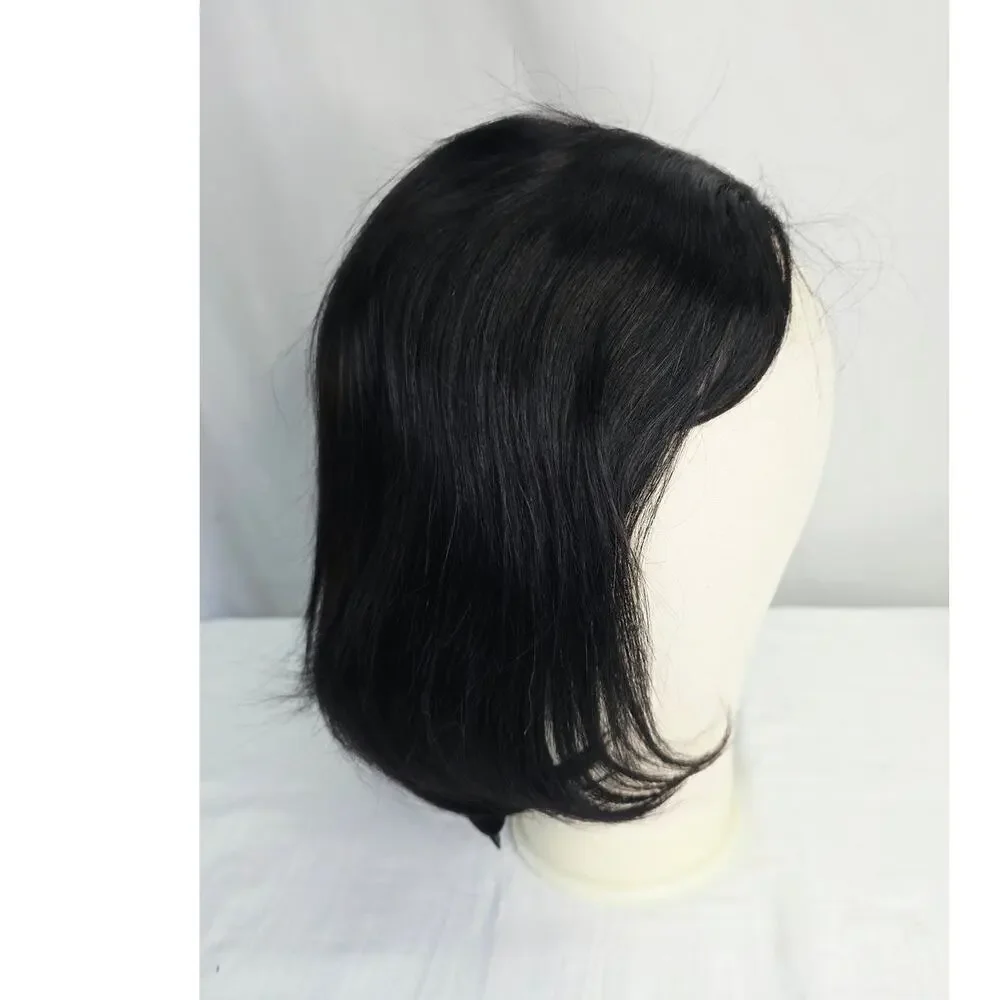 Straight Glueless Bob Wig Human Hair 4x4 Skin-like Lace 10 Inch Color Natural